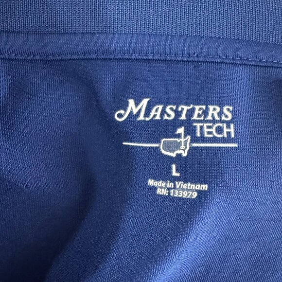 Masters Tech Polo Shirt Mens Large Blue Short Sleeve‎ Printed Golf TP-2966 - Picture 5 of 8